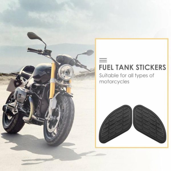 1 Pair Motorcycle Fuel Gas Tank Traction Pads Rubber Knee Grip Protectors  |  Replacement Parts Motorcycle Black