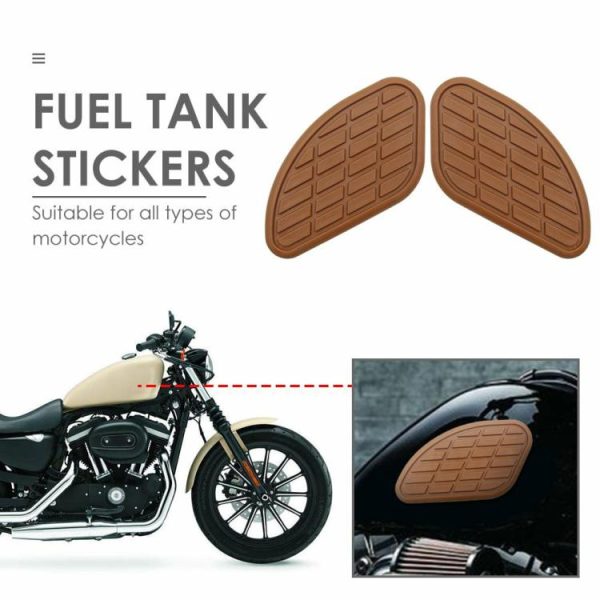 1 Pair Motorcycle Fuel Gas Tank Traction Pads Rubber Knee Grip Protectors  |  Replacement Parts Motorcycle Black