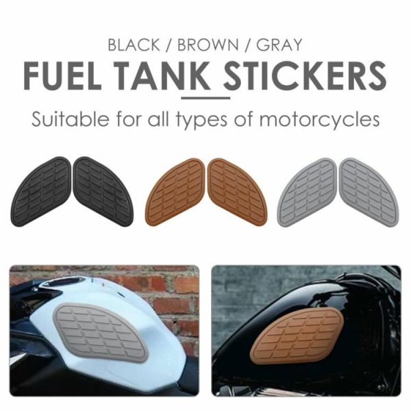 1 Pair Motorcycle Fuel Gas Tank Traction Pads Rubber Knee Grip Protectors  |  Replacement Parts Motorcycle Black