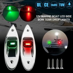 1 Pair Red+Green Flush Mount Marine Boat RV LED Side Navigation Lights  |  Others Motorcycle Others