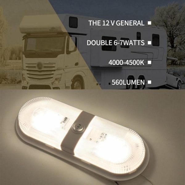 10-24V 48 LED RV Ceiling Light with Rocker Switch for Camper Yacht Boat  |  Others Motorcycle Others