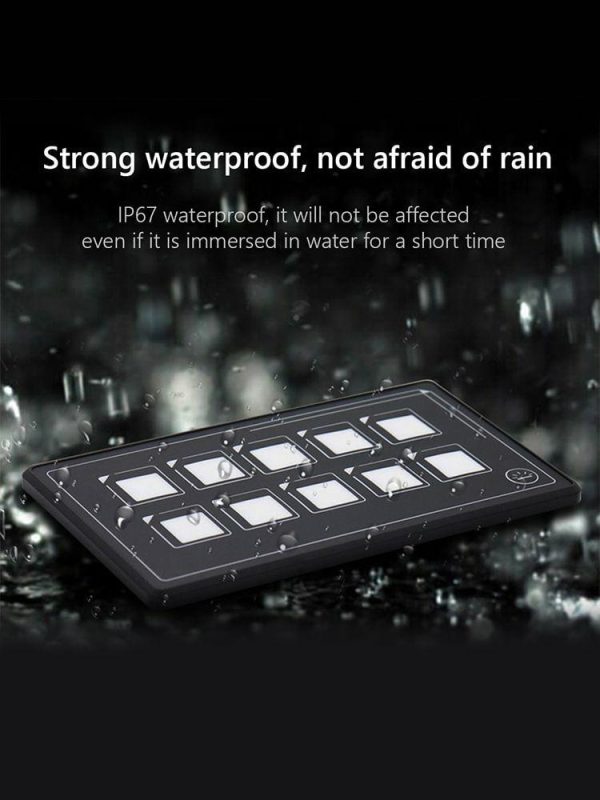 10 Gang Car 10P Membrane Controller Switch Panel IP67 Waterproof BT APP Control  |  Others Motorcycle Others