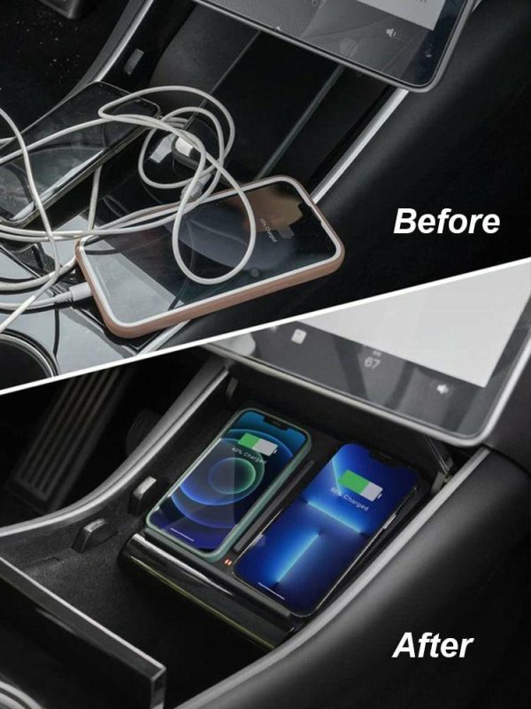 10W Charge Panel Dual Car Accessories Charger Wireless Charger For Tesla Model 3  |  Car Charger Car Charger Car Charger