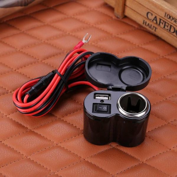 12-24V Motorcycle Scooter Handlebar Clamp Waterproof USB Cigarette Light  |  Motorcycle Electronics Motorcycle Motorcycle Electronics