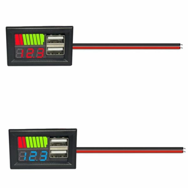 12V Car Voltmeter 5V 2A Battery Capacity Indicator for Vehicle Lead Acid Battery  |  Others Electronics Car Electronics Others Electronics