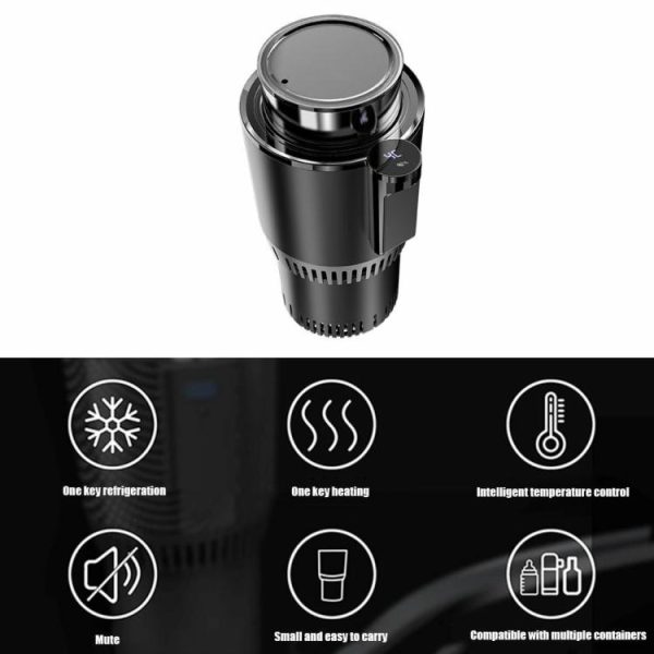 12V Cooling Drink Can with Temperature Display 2 In 1 Beverage Bottle Can Cooler  |  Others Electronics Car Electronics Black