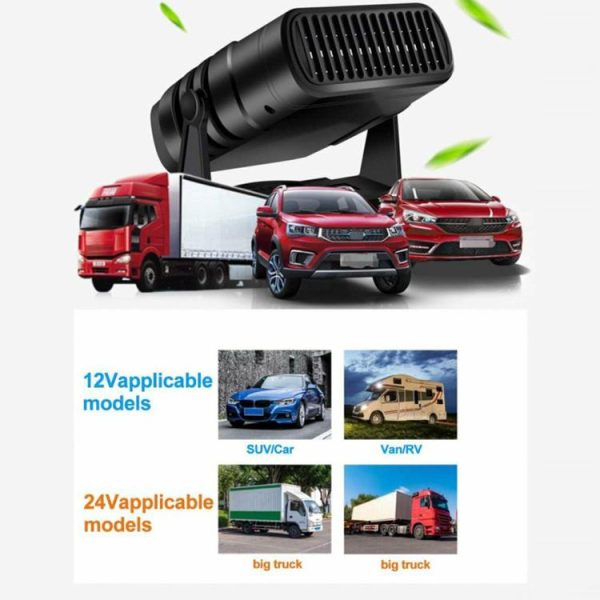 12V/24V Electric Heating Fan Fast Heating Car Windshield Heater Auto Accessories  |  Others Electronics Car Electronics Black