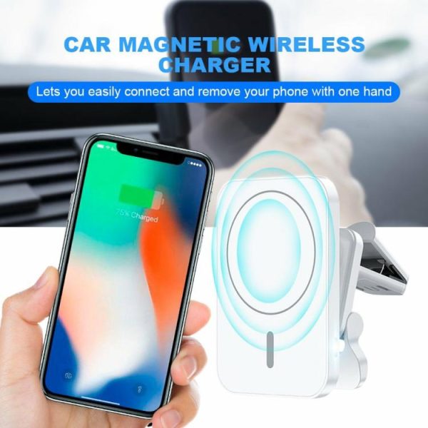 15W Air Vent Magnetic Car Holder Charger 1.5A for iPhone 12 Mini 14 13 12 Series  |  Others Electronics Car Electronics Black