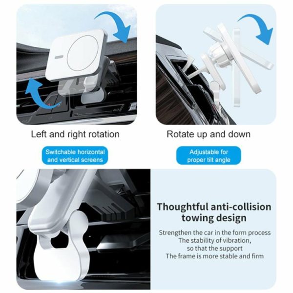 15W Air Vent Magnetic Car Holder Charger 1.5A for iPhone 12 Mini 14 13 12 Series  |  Others Electronics Car Electronics Black