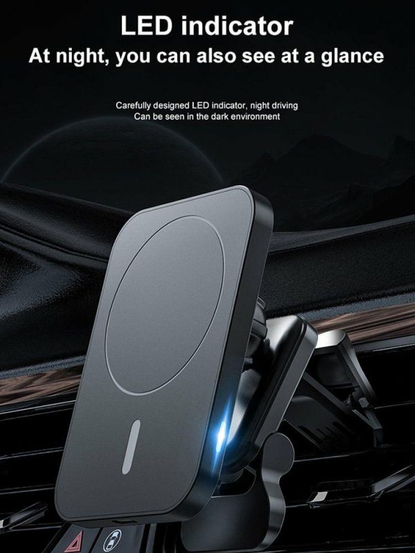 15W Air Vent Magnetic Car Holder Charger 1.5A for iPhone 12 Mini 14 13 12 Series  |  Others Electronics Car Electronics Black