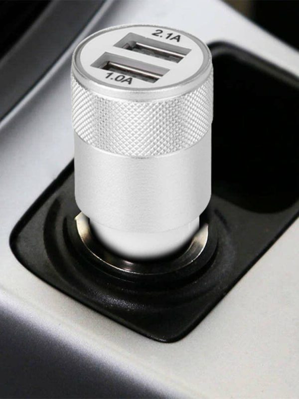 2.1A 1.0A Car Charger Dual USB Metal Car Charger Adapter for Tablet Mobile Phone  |  Car Charger Car Charger Car Charger