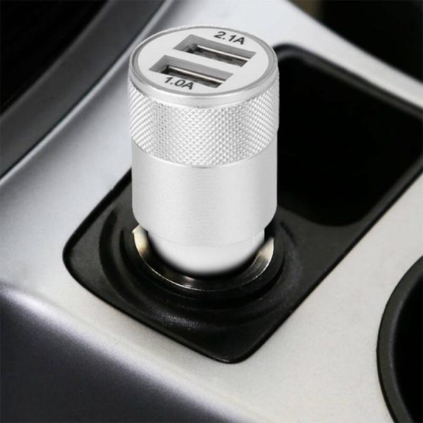 2.1A 1.0A Car Charger Dual USB Metal Car Charger Adapter for Tablet Mobile Phone  |  Car Charger Car Charger Car Charger