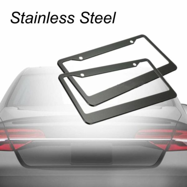 2pcs 12in x 6in Stainless Steel Car Auto License Plate Frame Covers Kit  |  Others Motorcycle Others