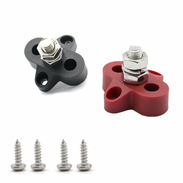 2pcs Bus Bar Terminal Blocks Single M8 Positive Power Distribution Studs  |  Others Motorcycle Others