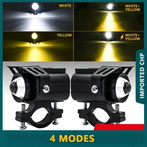 2pcs Headlight for Motorcycle Waterproof Headlight Led Motorcycle for Motorcycle  |  Replacement Parts Motorcycle Black