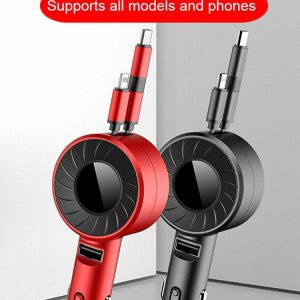 3 in 1 Car Charger Micro USB Car Phone Charger Car Quick Charger for Xiaomi Vivo  |  Car Charger Car Charger Black/Red