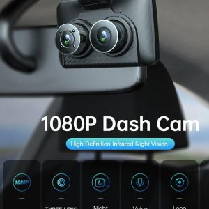 3 Lens Car DVR HD 1080P Auto Video Camera Motion Detection 140 Degree Wide Angle  |  Navigation & Recor Car Electronics Navigation & Recor