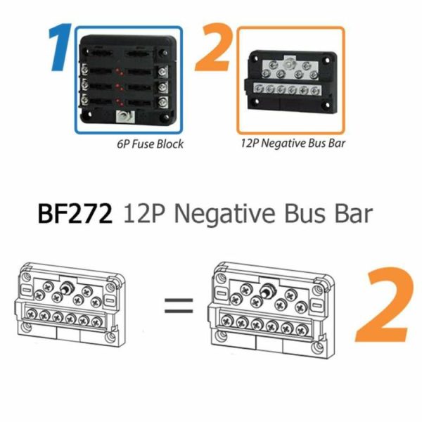 32V Car Marine 12 Way Negative Bus Bar Modular Design for ATP Fuse Blocks  |  Others Motorcycle Others