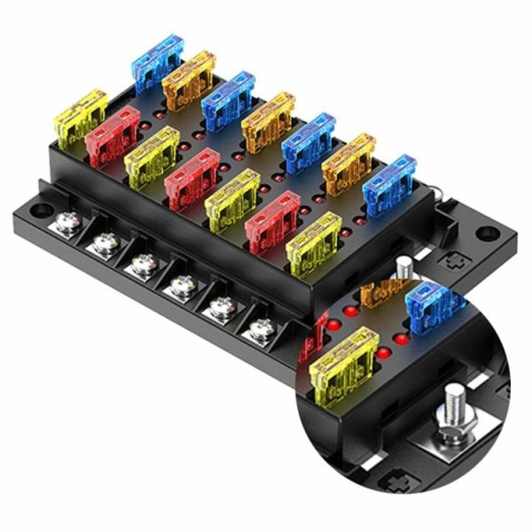 32V DC 12-Way Fuse Box Dual-Use Cover Blade Fuse Block Holder for Car Boat  |  Others Motorcycle Others