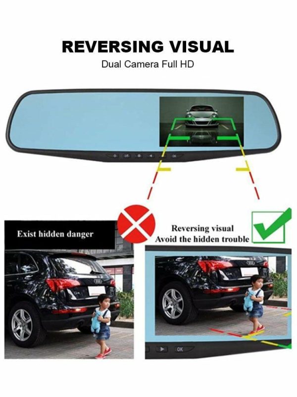 4.3Inch Car DVR HD 1080P Dual Lens Auto Video Camera Night Vision Loop Recording  |  Navigation & Recor Car Electronics Navigation & Recor