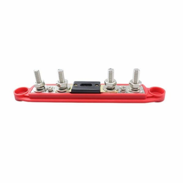 4 Stud Bus Bar Board 48V M6/M8 Busbar Power Case with Cover RV Parts Accessories  |  Others Motorcycle Black/Red