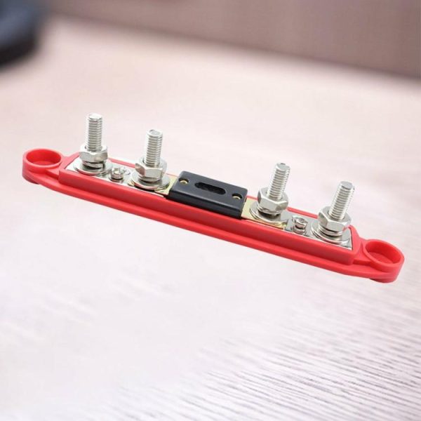 4 Stud Bus Bar Board 48V M6/M8 Busbar Power Case with Cover RV Parts Accessories  |  Others Motorcycle Black/Red