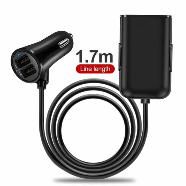 4 USB Port Car Charger 40W 8A Car Phone Charger for Laptop Smartphone PSP Camera  |  Car Charger Car Charger Black