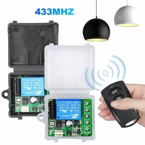 433MHz Wireless Remote Control Switch DC 12V Relay Receiver RF Transmitter  |  Others Electronics Car Electronics Black