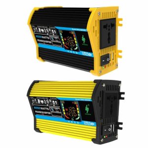 6000W Car Inverter DC 12V To AC 110V 220V Dual USB Power Converter for Tablet RV  |  Jump Starter & Inverters Car Electronics Black/Yellow