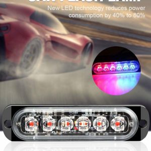 6LED Car Emergency Light 12V -24V Auto Grille Lights for Cars/Motorcycles/Trucks  |  Motorcycle Lights Motorcycle Motorcycle Lights