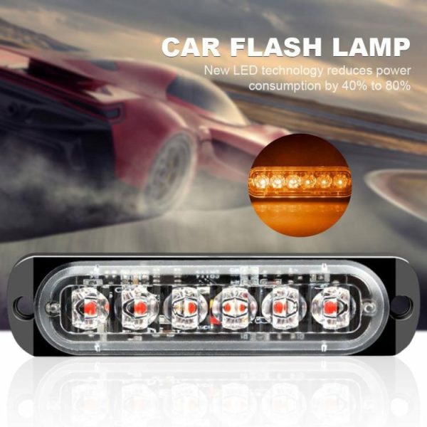 6LED Car Emergency Light 12V -24V Auto Grille Lights for Cars/Motorcycles/Trucks  |  Motorcycle Lights Motorcycle Motorcycle Lights