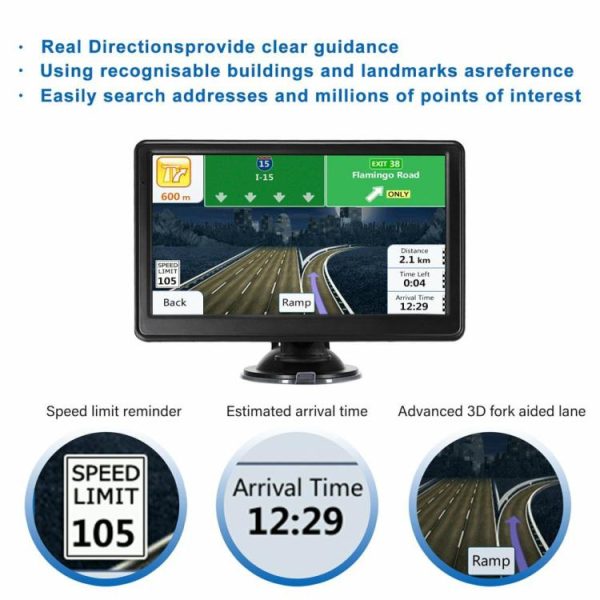 7 Inch HD Car GPS 256MB+16G GPS Navigation FM Transmitter Touch Screen USB TF 3D  |  Navigation & Recor Car Electronics Navigation & Recor