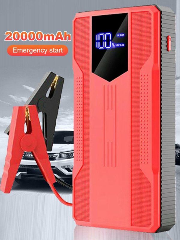 Air Compressor 12V Car Battery Charger Car Booster Charger Car Emergency Booster  |  Jump Starter & Inverters Car Electronics Black/Red