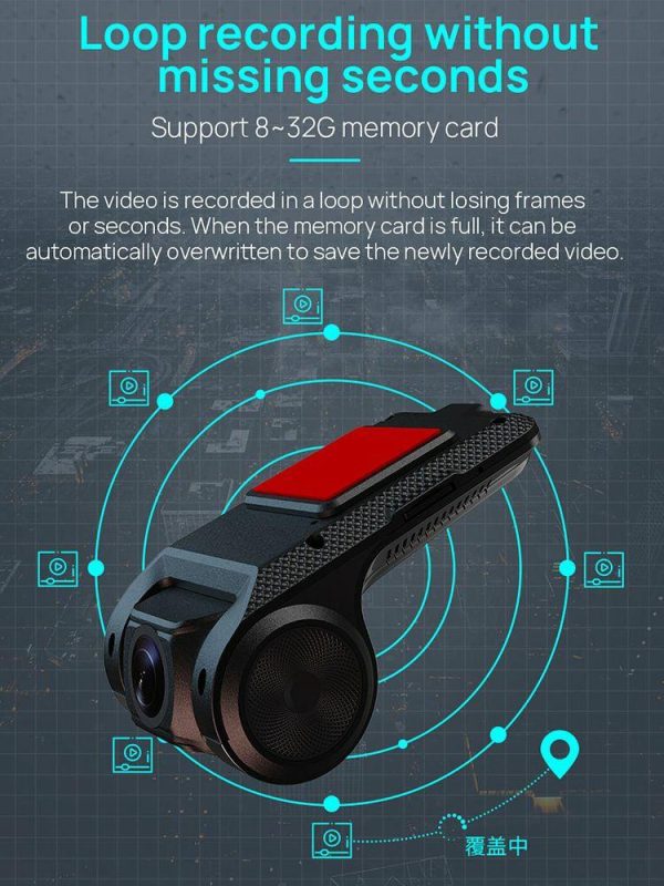 Auto Video Camera Loop Recording Car Camcorder 120 Degree View Angle for Android  |  Navigation & Recor Car Electronics Navigation & Recor