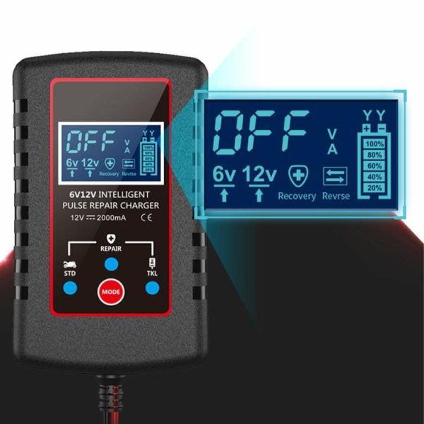 Automatic Battery Charger Digital Pulse Repair Charger for Motorcycle Lawn Mower  |  Maintenance & Care Maintenance & Care Maintenance & Care