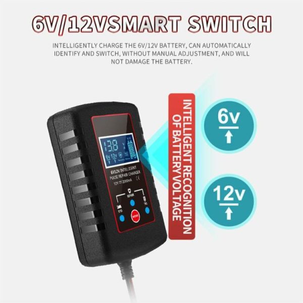 Automatic Battery Charger Digital Pulse Repair Charger for Motorcycle Lawn Mower  |  Maintenance & Care Maintenance & Care Maintenance & Care