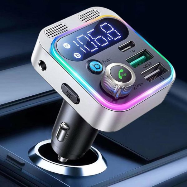 Bluetooth-compatible 5.0 Car Charger 48W Car Wireless Transmitter Type-C USB AUX  |  Car Charger Car Charger Car Charger