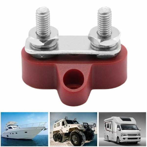 Bus Bar Terminal Block Heavy Duty Dual M6 Positive Power Distribution Stud  |  Others Motorcycle Black/Red