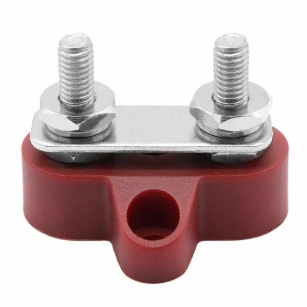 Bus Bar Terminal Block Heavy Duty Dual M6 Positive Power Distribution Stud  |  Others Motorcycle Black/Red