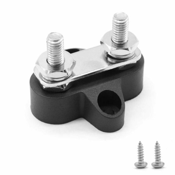 Bus Bar Terminal Block Heavy Duty Dual M6 Positive Power Distribution Stud  |  Others Motorcycle Black/Red