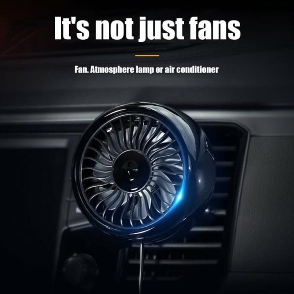 Car Fan 3-Speed 7-Blade USB Powered Air Vent Clip Fan for 12V 24V Vehicle  |  Video Players & Stereo Car Electronics Black