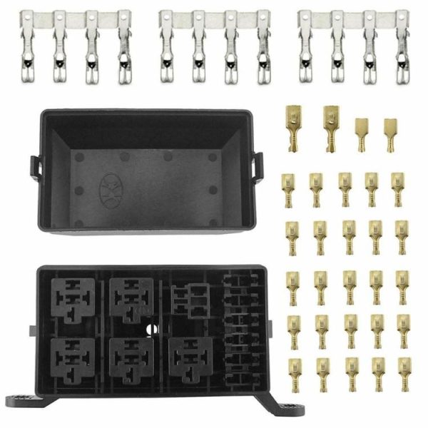 Car Fuse Box 6-Way Relay 6-Slot Blade Fuse Holder Box for Car Automotive Marine  |  Others Motorcycle Others