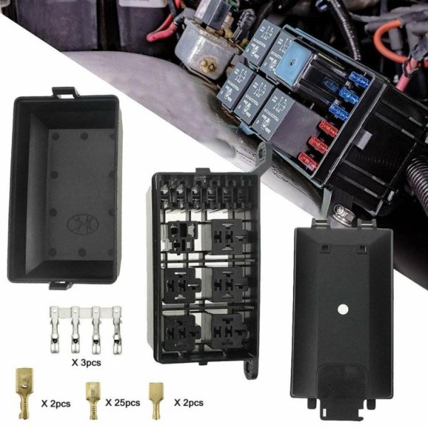 Car Fuse Box 6-Way Relay 6-Slot Blade Fuse Holder Box for Car Automotive Marine  |  Others Motorcycle Others