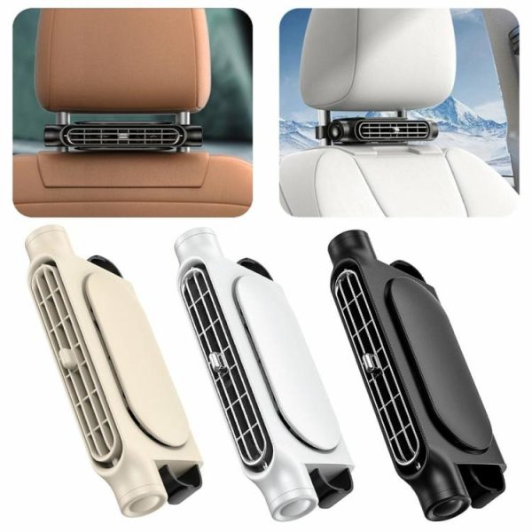 Car Headrest Cooling Air Fan 3 Speeds Adjustable Air Cooling Fan Car Neck Cooler  |  Car Charger Car Charger Black/White/Beige