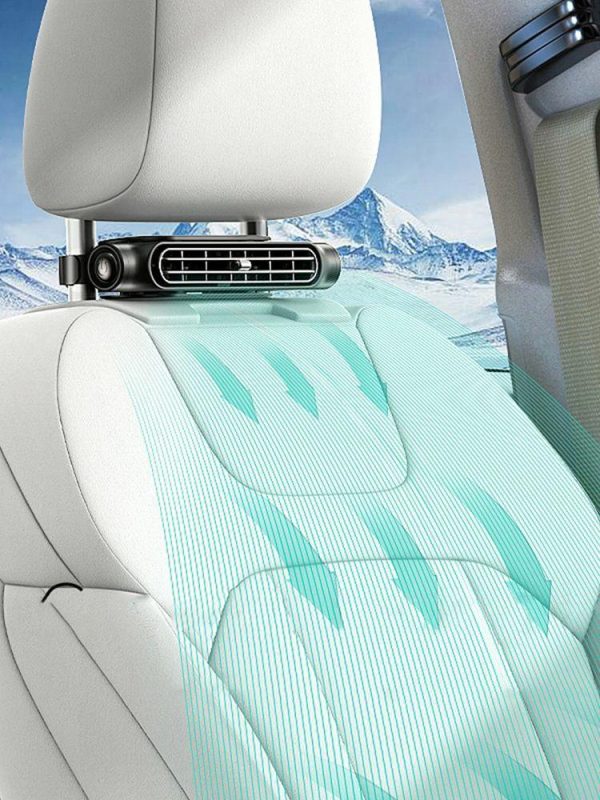 Car Headrest Cooling Air Fan 3 Speeds Adjustable Air Cooling Fan Car Neck Cooler  |  Car Charger Car Charger Black/White/Beige