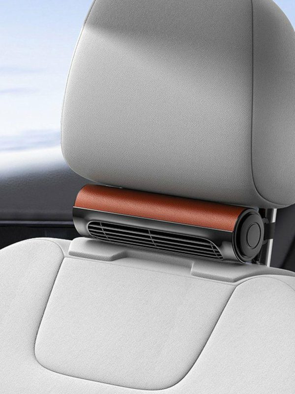 Car Headrest Cooling Air Fan USB Powered 3 Speeds Adjustable Auto Interior Fan  |  Car Charger Car Charger Black/Brown