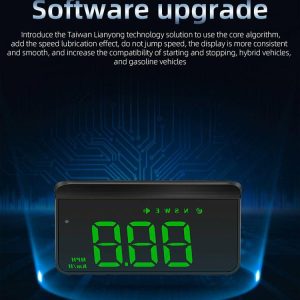 Car HUD Big Font Digital Speedometer Electronic Head Up Display Auto Accessories  |  Navigation & Recor Car Electronics Navigation & Recor