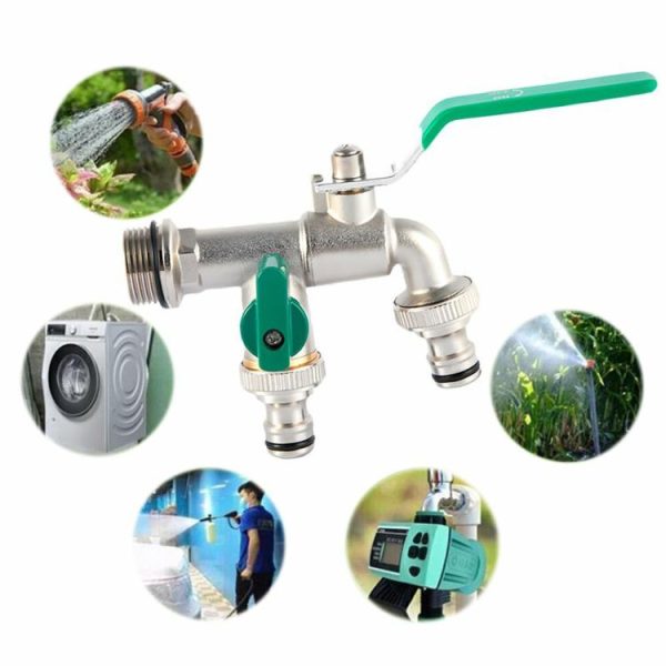 Double Garden Faucet Connector Brass Mixer Faucet for Garden Drinking Water Farm  |  Others Motorcycle Others