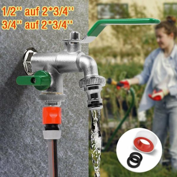 Double Garden Faucet Connector Brass Mixer Faucet for Garden Drinking Water Farm  |  Others Motorcycle Others