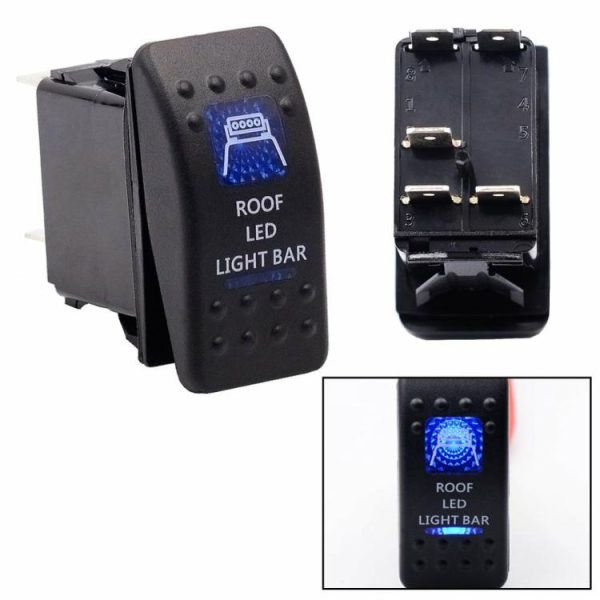 Dual Blue Backlit ROOF LED LIGHT BAR Rocker Switch 5 Pin for Boat ATV UTV  |  Others Electronics Car Electronics Others Electronics